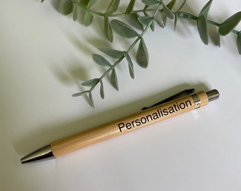 Personalised Bamboo Pen, Teachers Gift, Teachers Pen, Company and Promotion Pen, Engrave Personalised Pen, Wedding Pen, Father day Gift