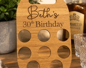 Personalized Wooden Shot Board, birthday Party Gift, Home Bar, 18th, 21st, 30th, 40th, 50th, 60th, hen doo, stag doo
