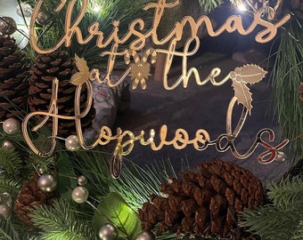 Couronne de Noël personnalisée - Centre de table en bouleau ou en acrylique