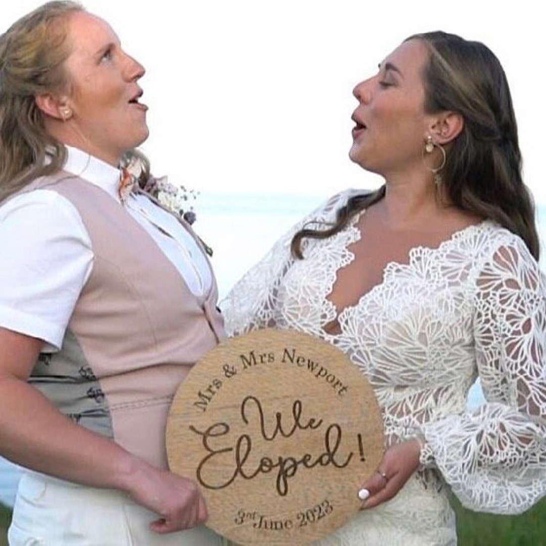 Personalised Eloped Wedding Plaque, Eloped Sign, Weddings Gift, Couples