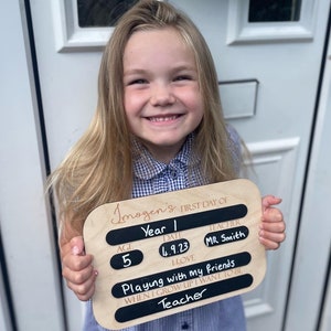 First Day of School Sign - chalkboard - 1st Day of School wooden sign - chalk board - wooden gift- Photo prop