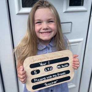 First Day of School Sign - chalkboard - 1st Day of School wooden sign - chalk board - wooden gift- Photo prop