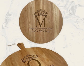 Pizza Board, King and Queen Personalised Pizza Board, Pizza Serving Tray, Pizza gift