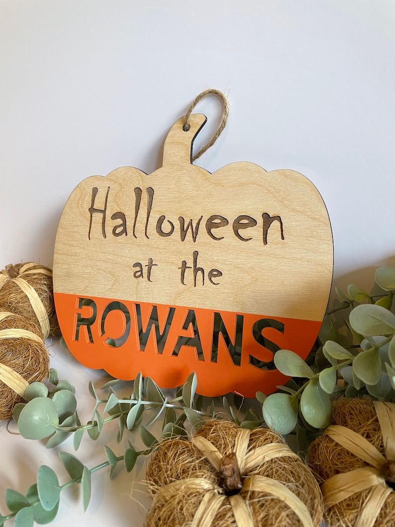 Large Halloween, Pumpkin decoration, Halloween at the, Halloween gift, Personalised Halloween decor, Halloween wreath, Photo prop image 1