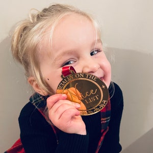 Medalla de lista agradable de lujo, medalla de lista agradable personalizada, insignia de lista agradable, relleno de medias, regalos de Papá Noel, caja de Nochebuena