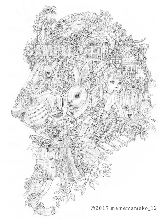 lion printable coloring page for adultsjpg etsy