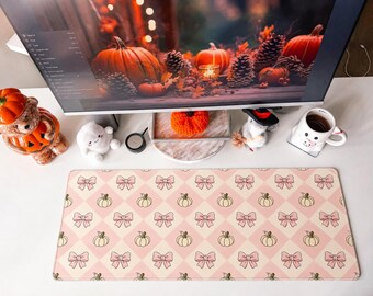 Fall | Pumpkin | Coquette | Cottage Core | Desk Mat | Mouse Pad | Coaster | DM203