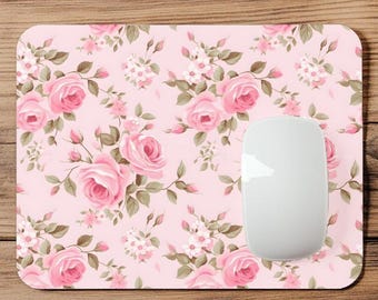 Vintage Pink Roses | Cottage Chic | Mousepad | Mouse Pad | Coaster | MP134