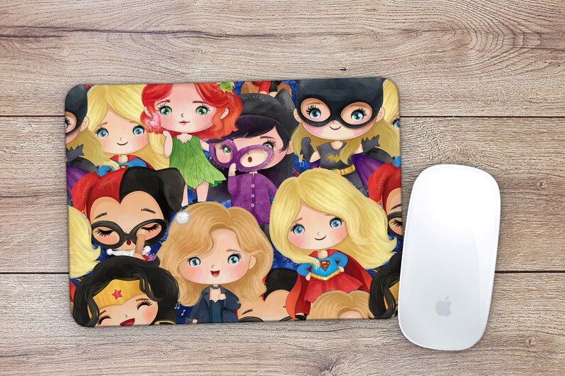 Bat Woman Cat Woman Poison Ivy Villains Super Hero Girls Mousepad Wonder Woman Black Canary
