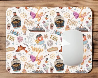 Disney Cruise Line Wish | Rapunzel | 1923 | The Rose | Arendelle | Ship | Mousepad | Mouse Pad | Coaster | MP102
