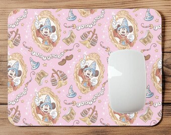 Sorcerer Mickey Mouse | Pink | Coquette | Fantasmic | Castle | Mousepad | Mouse Pad | Coaster | MP153
