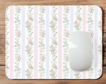 Coquette Floral Stripe | Cottage Chic | Mousepad | Mouse Pad | Coaster | MP143