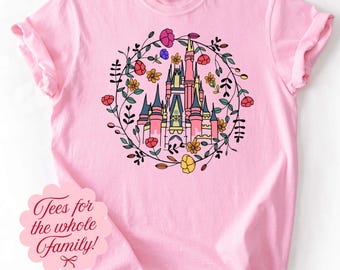 Disney Castle Floral Family T-Shirt Bodysuit T-5064