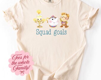 Squad Goals Beauty and the Beast Lumiere Cogsworth Mrs Potts T-Shirt Bodysuit T-5070