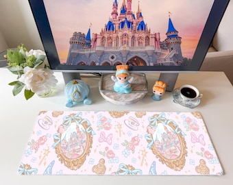 Castle | Coquette Frame | Pink | Girly | Desk Mat | Mouse Pad | Coaster | DM114