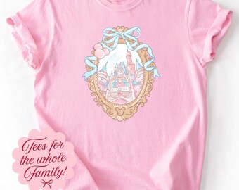 Disney World Castle Coquette Frame Bow Tee T-Shirt Bodysuit T-5069