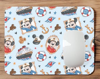 Disney Cruise Line | Mickey Bar | Waffle | Captain Mickey | Minnie | Ship | Light Blue | Mousepad | Mouse Pad | Coaster | MP106