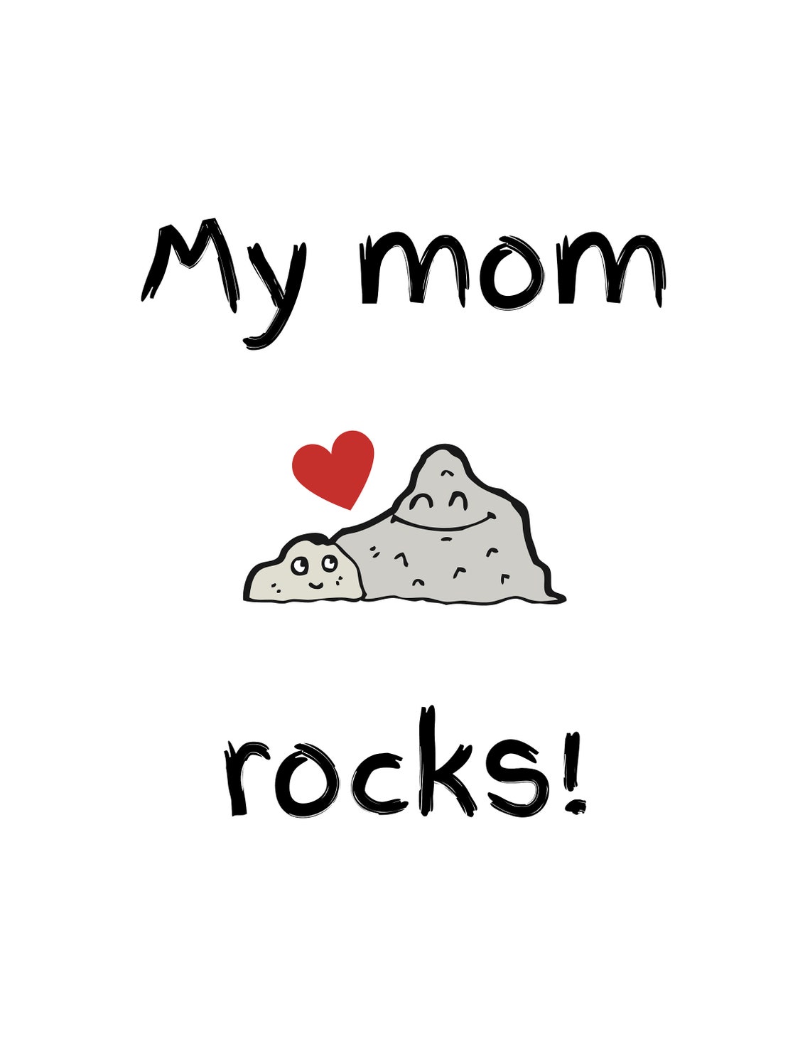 My Mom Rocks Wall Art Mothers Day Gift Sweet and Funny Etsy