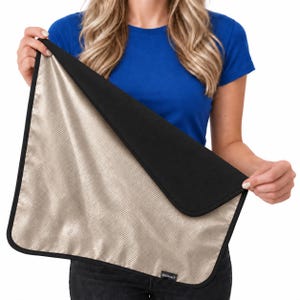 RADIHALT EMF Protection Blanket, Faraday Blanket, EMF Blocker for Cell Phone & Laptop, Copper-Nickel Fabric, Soft Cotton Radiation Lap Pad