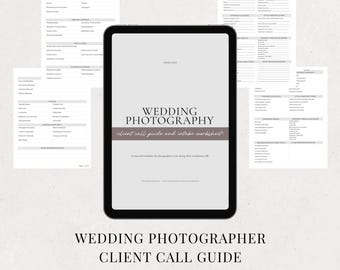 Wedding Photographer Client Call Guide and Intake Worksheet | Consultation Organizer | Canva Template