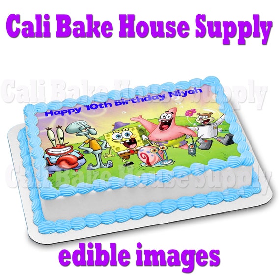 Eponge Bob Image Gateau Comestible Feuille De Glacage Etsy