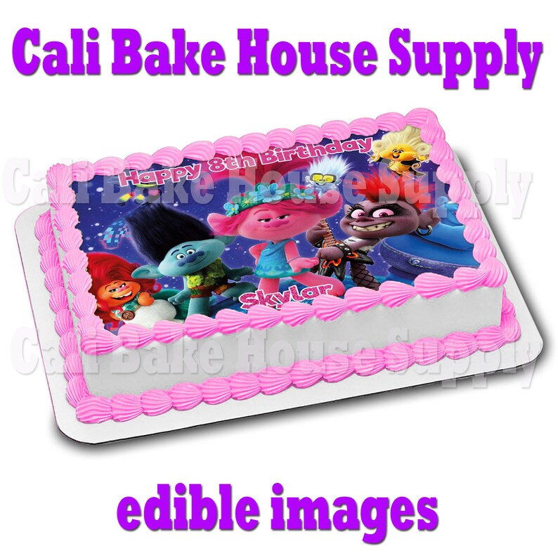 Trolls world tour poppy edible cake image frosting sheet