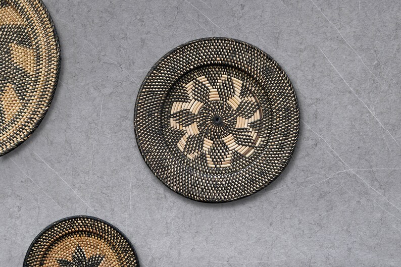Rattan Hanging Wicker Plates Baskets 3set Handmade From Etsy