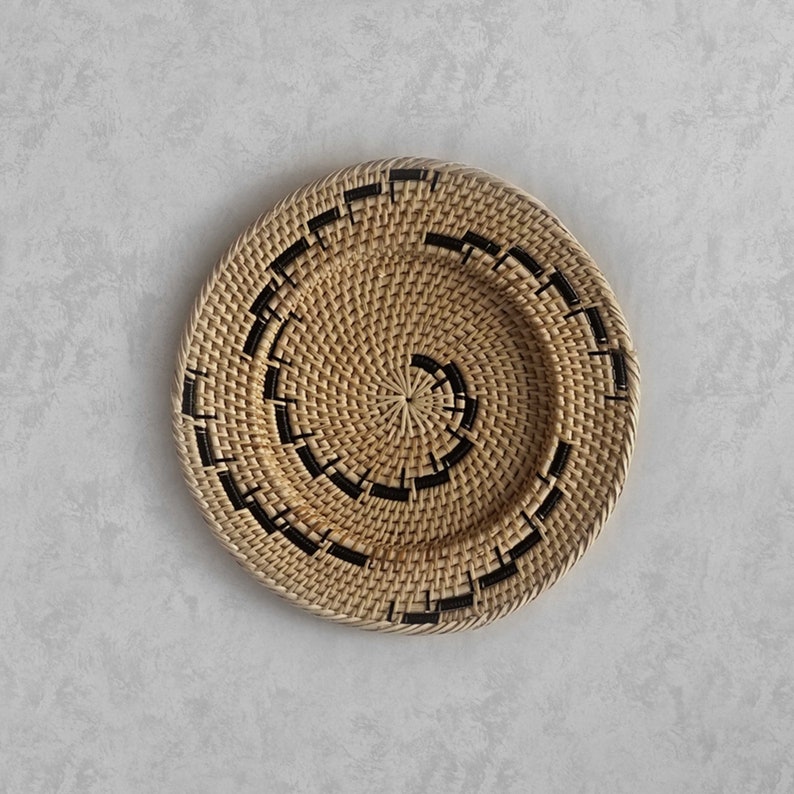 Rattan Hanging Wicker Plates Basket 5Set HandMade from Etsy