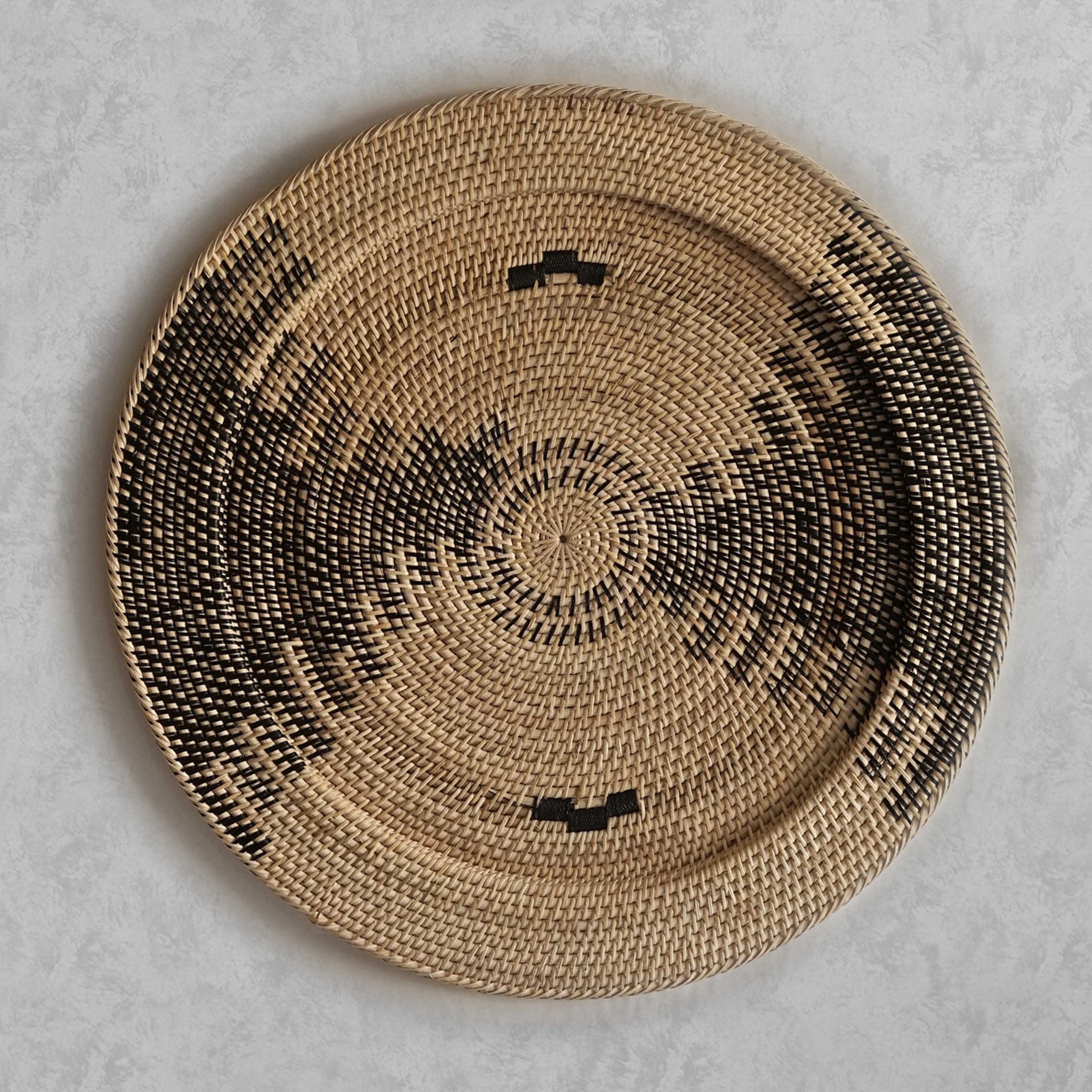 Rattan Hanging Wicker Plates Basket 5Set HandMade from Etsy
