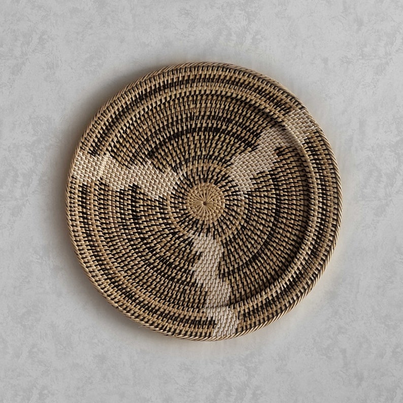 Rattan Hanging Wicker Plates Basket 5Set HandMade from Etsy