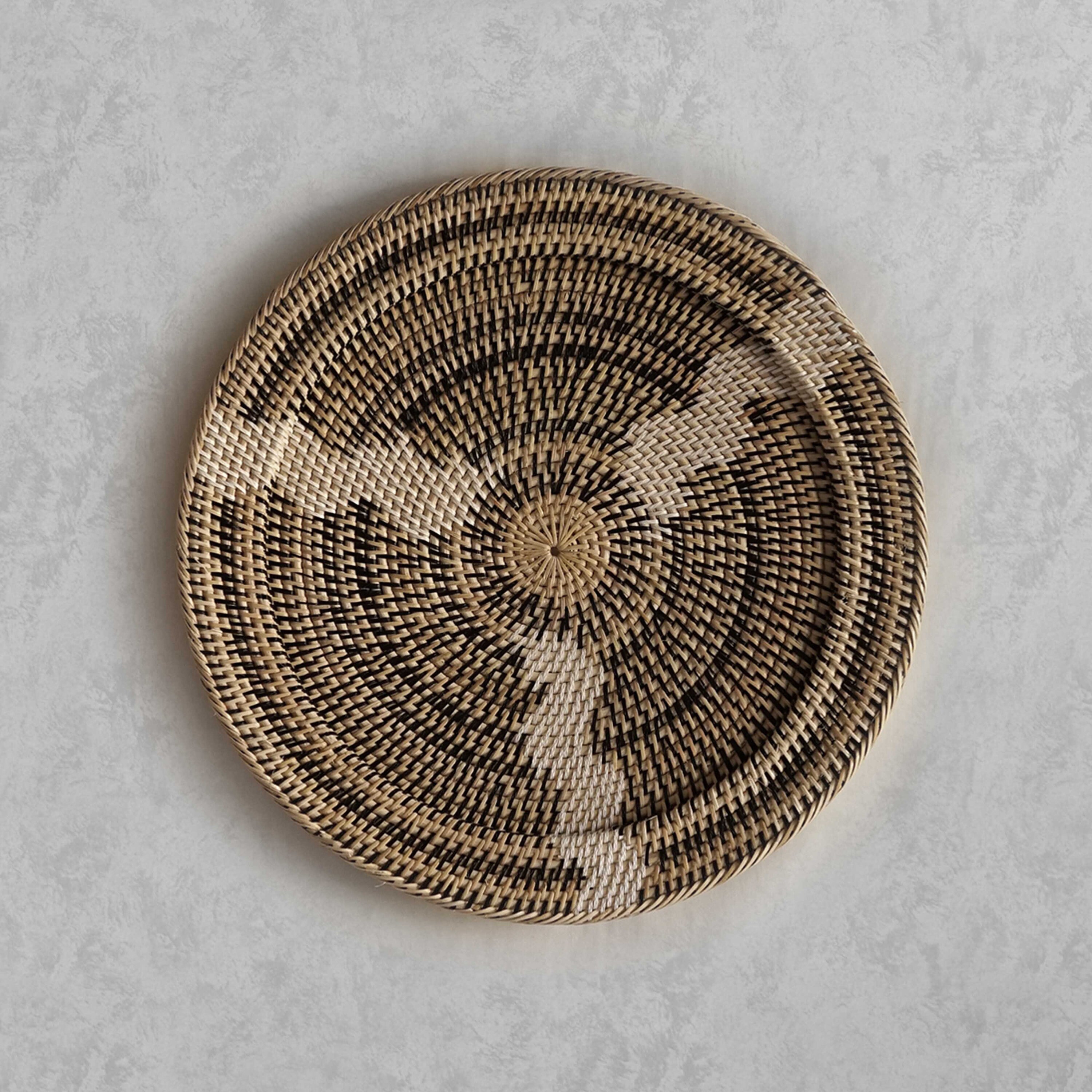 Rattan Hanging Wicker Plates Basket 5Set HandMade from Etsy