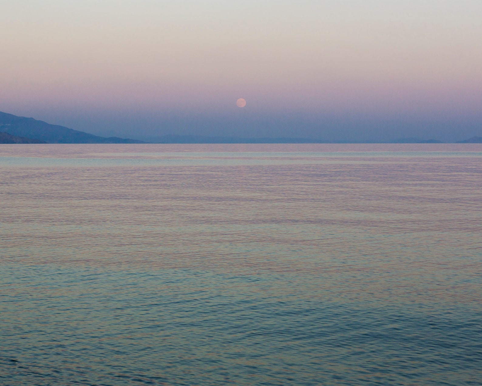 Pink Moon Over Water Photo Print Ocean Photography Beach - Etsy