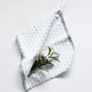 White & Grey Hanging Handtowel