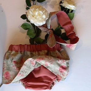 Toddlers Skirt with attached bloomers  with matching headband