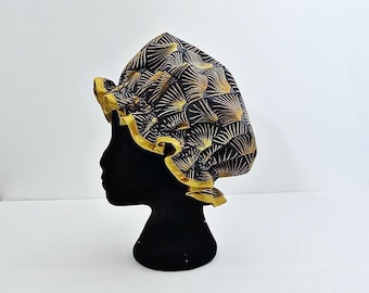 Art deco zwart-gouden douchemuts