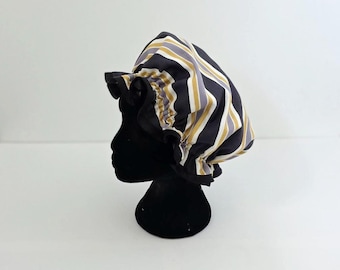 Elegante gestreepte douchemuts