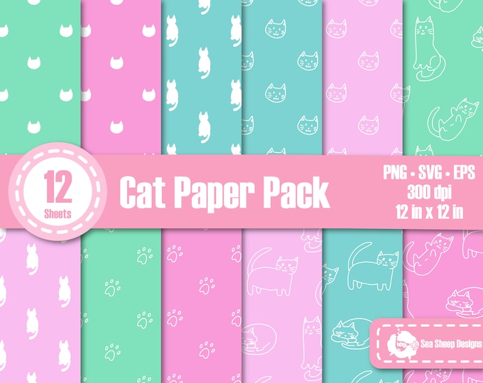 Pastel Rainbow Tiny Heart Digital Paper Pack/ Cute Digital Paper Set ...