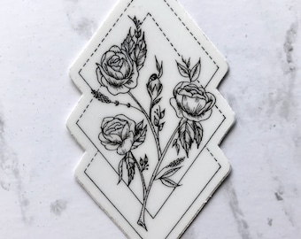 Geometric Blooms Die Cut Sticker
