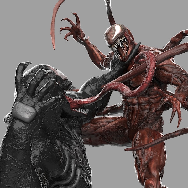 Venom vs Carnage ultimate battle 3D printing miniature diorama