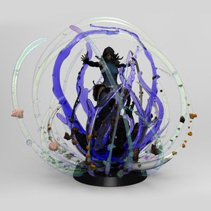 Avatar Korra Avatar State Fire Water Earth Air Bending 3D Printing Diorama