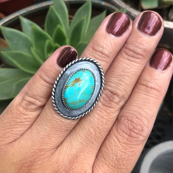 6.5 Kingman Turquoise Ring Size 6.5 Authentic Turquoise Custom