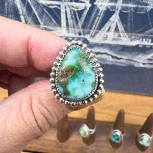 8.5 Sonoran Gold Turquoise Ring size 8.5 | Sterling Silver | Custom Jewelry | Handmade | One of a kind