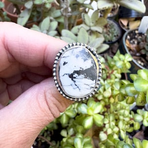 9 White Buffalo ring size 9 | Sterling Silver | Handmade Jewelry | Unique One of a kind