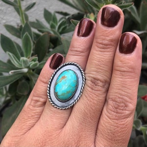 6.5 Kingman Turquoise Ring Size 6.5 Authentic Turquoise Custom Jewelry Unique One of a Kind Handmade Jewelry Custom Gifts