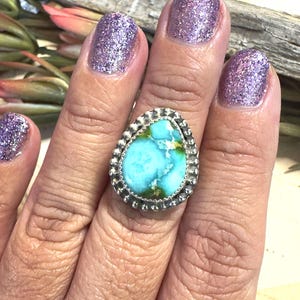 7 Sonoran Gold Turquoise Ring size 7 | Sterling Silver | Custom Jewelry | Handmade | One of a kind