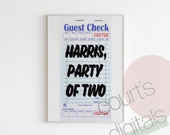 Guest Check Print, Quotes Print, Poster Print, Typography Print, Digital Download, Digital Prints, Quote, Wall Art, Printable Quotes