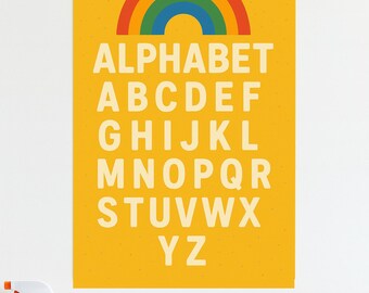 Rainbow Alphabet Poster: Kids Wall Art (Digital Download)
