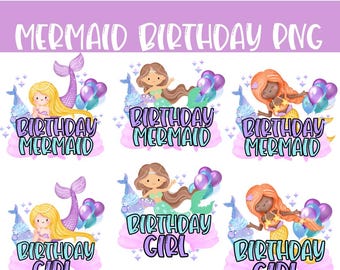 Mermaid Birthday PNG: Under the Sea Party Design (Digital Download)