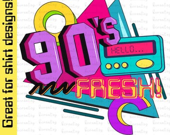 90's Retro PNG Design: Vibrant Nostalgic Graphics (Digital Download