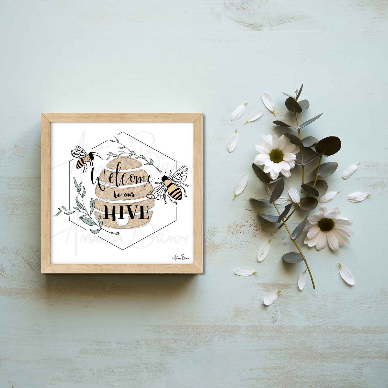 Welcome to our hive art print home decor bee print nature etsy Welcome to our hive art print home decor bee print nature etsy
